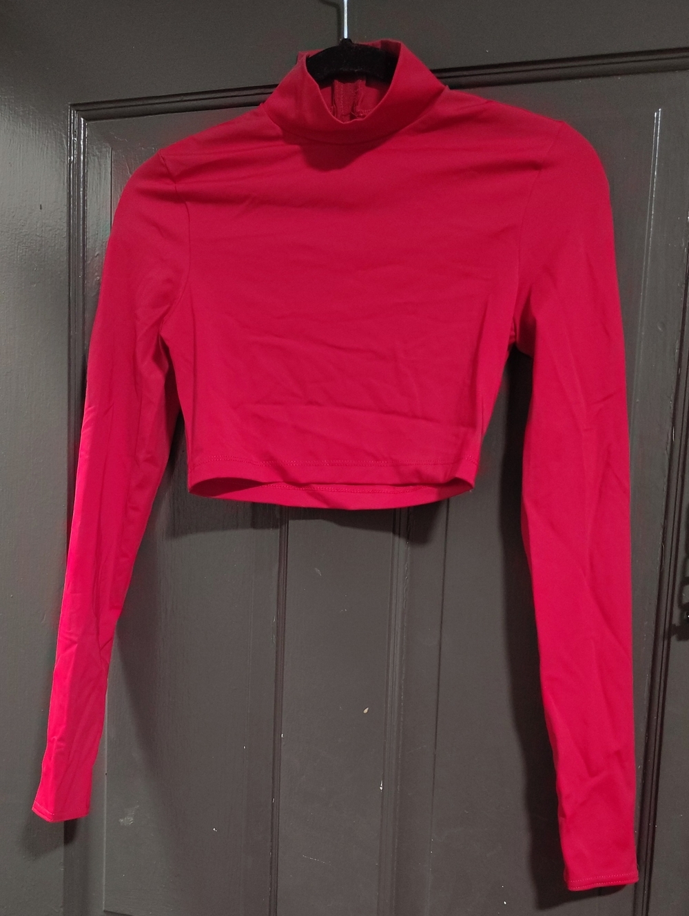 balera Hot Pink Long-Sleeve Cropped Turtleneck